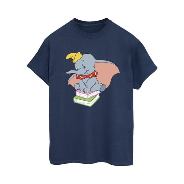 Disney Dam/Lady Dumbo Sitter På Böcker Boyfriend T-shirt i bomull