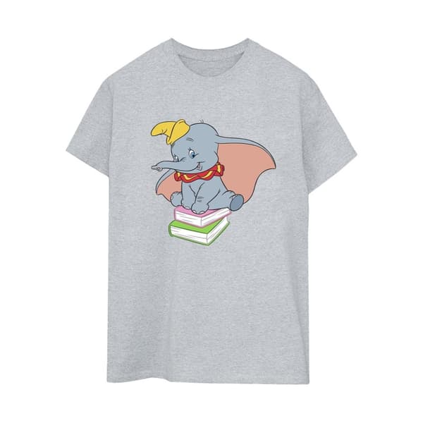 Disney Dam/Lady Dumbo Sitter På Böcker Boyfriend T-shirt i bomull