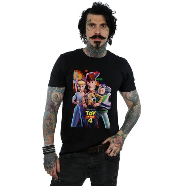 Disney T-shirt med affisch för herrar Toy Story 4 Buzz Woody And Bo Peep