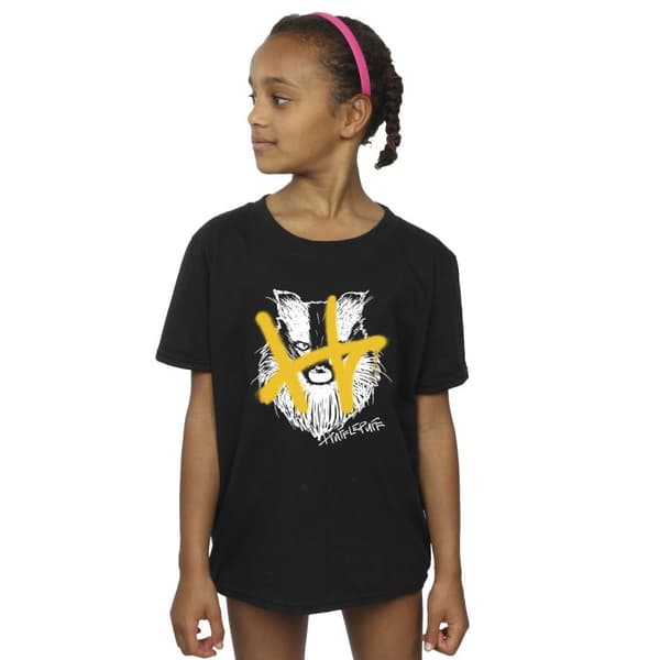 Harry Potter Girls Hufflepuff Pop Spray Cotton T-Shirt