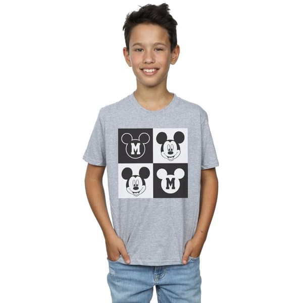 Disney Boys Mickey Mouse Smiling Squares T-Shirt