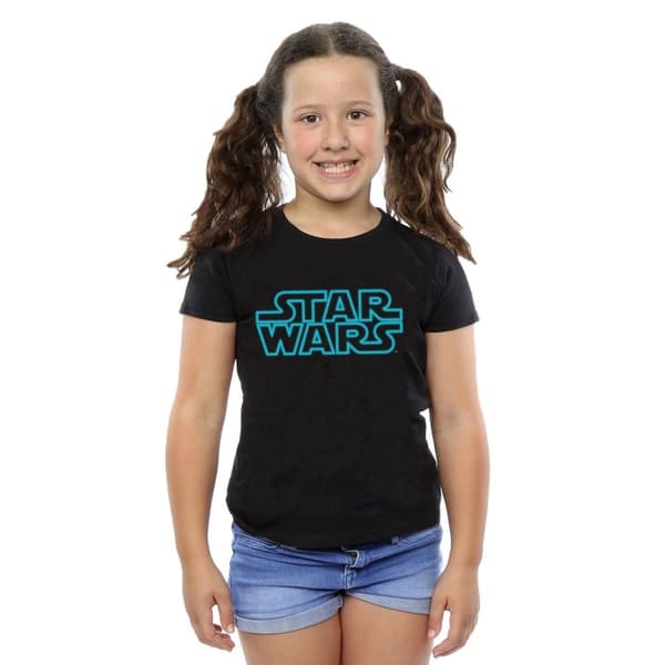 Star Wars T-shirt i bomull med Neon Sign-logotyp för flickor
