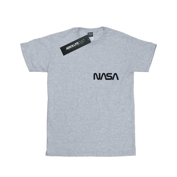 NASA Girls Modern Logo Chest Cotton T-Shirt