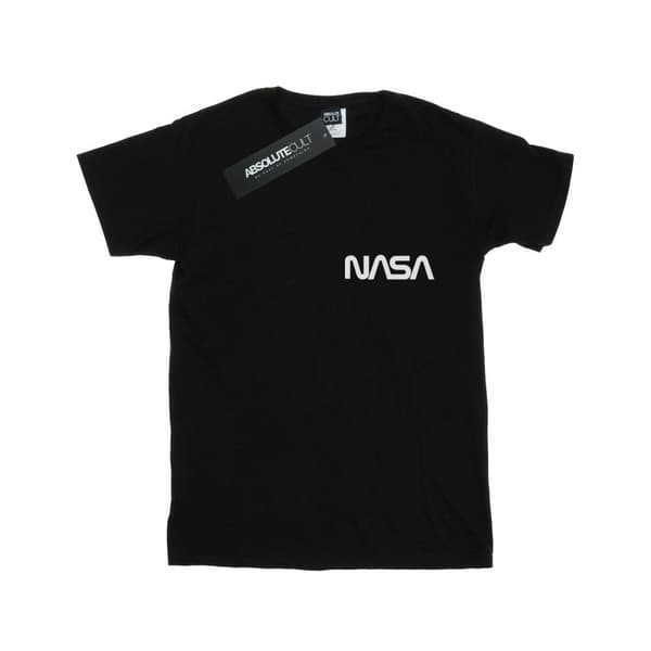 NASA Girls Modern Logo Chest Cotton T-Shirt