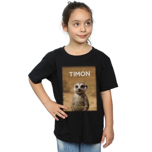 Disney Girls The Lion King Movie Timon Poster Cotton T-Shirt