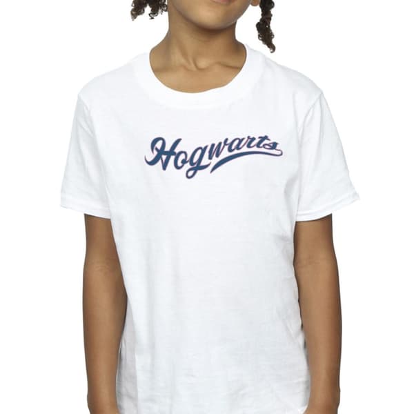 Harry Potter T-shirt i bomull med Hogwarts-skrift för flickor