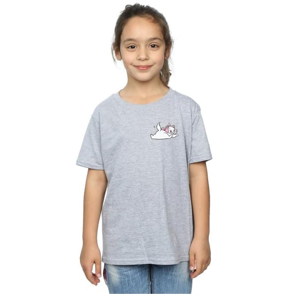 Disney T-shirt i bomull med brösttryck och Aristocats Marie Sweet Backside-tryck för flickor