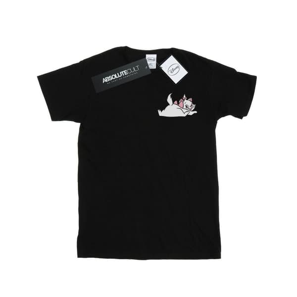 Disney T-shirt i bomull med brösttryck och Aristocats Marie Sweet Backside-tryck för flickor Black 5-6 Years