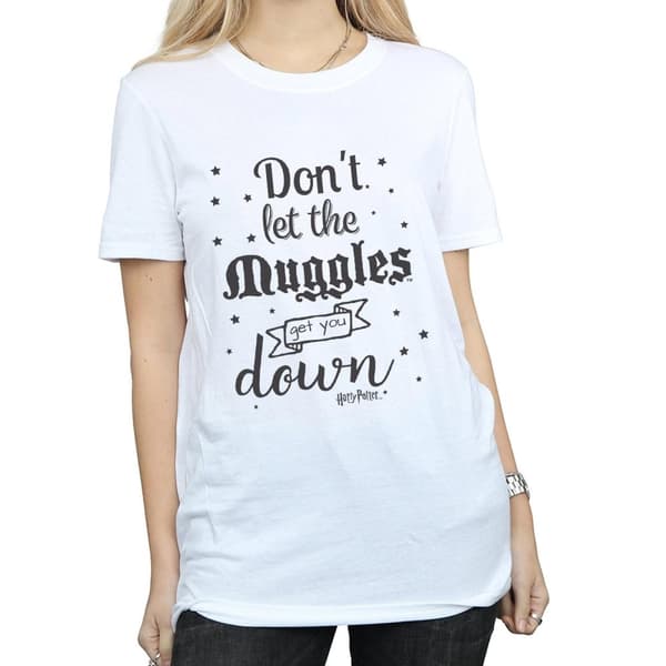 Harry Potter Dam/Tjej Don´t Let The Muggles Bomull Boyfriend T-shirt