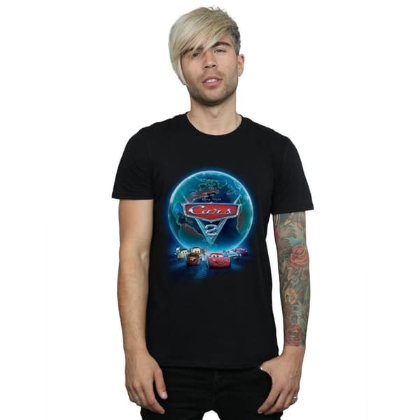 Disney Mens Cars Globe Movie Poster T-Shirt