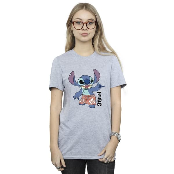 Disney Womens/Ladies Lilo & Stitch Bermuda Shorts Cotton Boyfriend T-Shirt