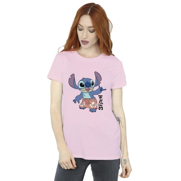 Disney Womens/Ladies Lilo & Stitch Bermuda Shorts Cotton Boyfriend T-Shirt