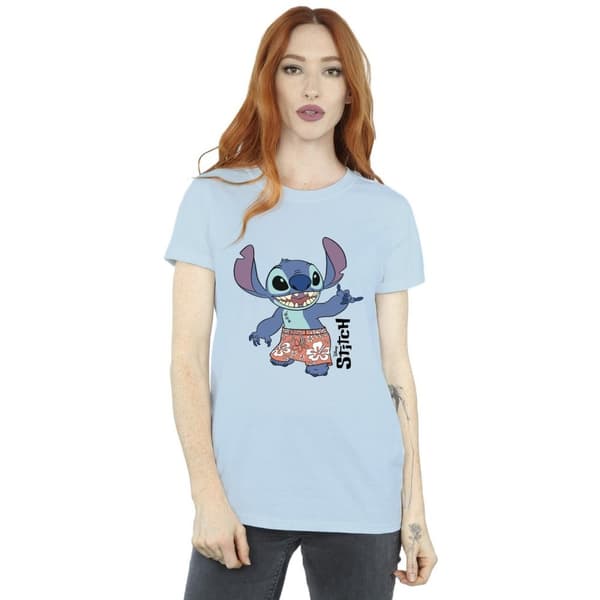 Disney Womens/Ladies Lilo & Stitch Bermuda Shorts Cotton Boyfriend T-Shirt