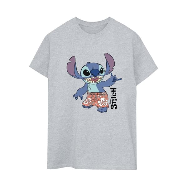 Disney Womens/Ladies Lilo & Stitch Bermuda Shorts Cotton Boyfriend T-Shirt