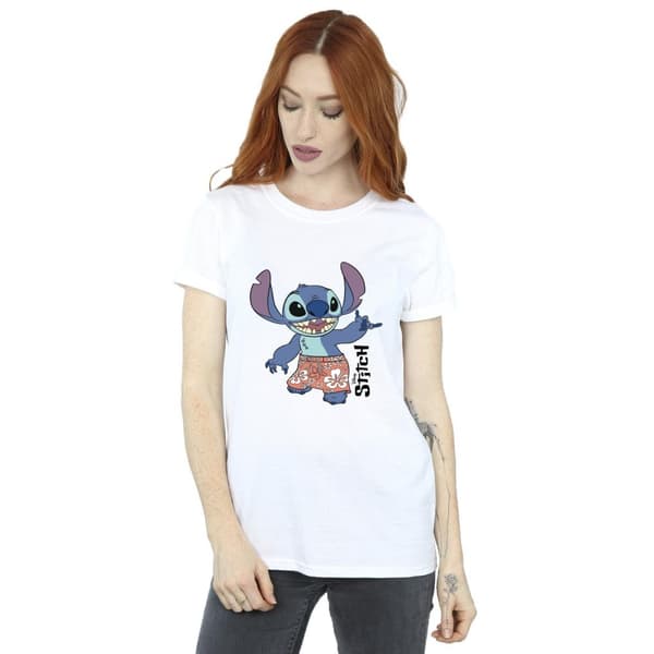 Disney Womens/Ladies Lilo & Stitch Bermuda Shorts Cotton Boyfriend T-Shirt