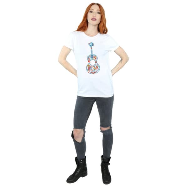 Disney Womens/Ladies Coco Guitar Pattern Cotton Boyfriend T-Shirt