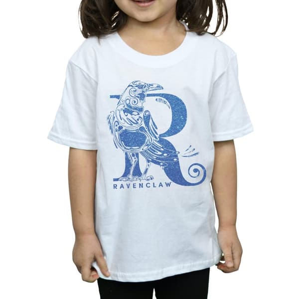 Harry Potter Girls Ravenclaw Glitter Cotton T-Shirt