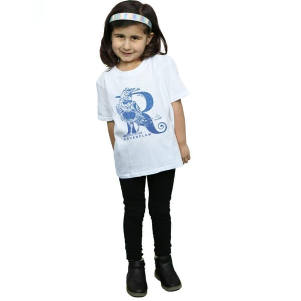 Harry Potter Girls Ravenclaw Glitter Cotton T-Shirt