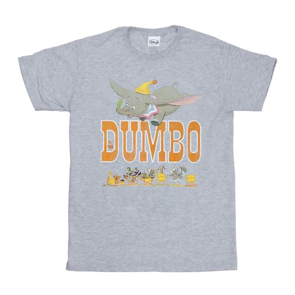 Disney Girls Dumbo The One And Only Cotton T-Shirt Sports Grey 7-8 Years
