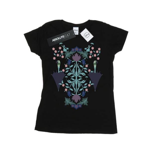 Disney Womens/Ladies Mary Poppins Floral Collage Cotton T-Shirt