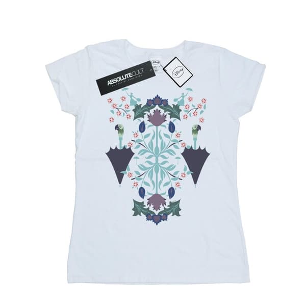 Disney Womens/Ladies Mary Poppins Floral Collage Cotton T-Shirt