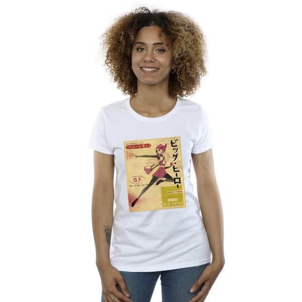Disney Dam/Tjej Big Hero 6 Baymax Honey Lemon Newspaper T-shirt i bomull