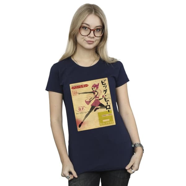 Disney Dam/Tjej Big Hero 6 Baymax Honey Lemon Newspaper T-shirt i bomull