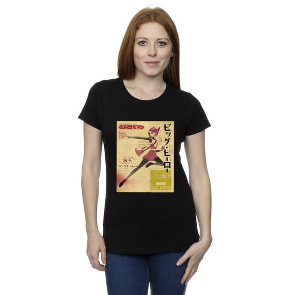 Disney Dam/Tjej Big Hero 6 Baymax Honey Lemon Newspaper T-shirt i bomull
