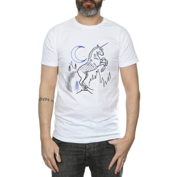 Harry Potter T-shirt med linjekonst av enhörning för herrar