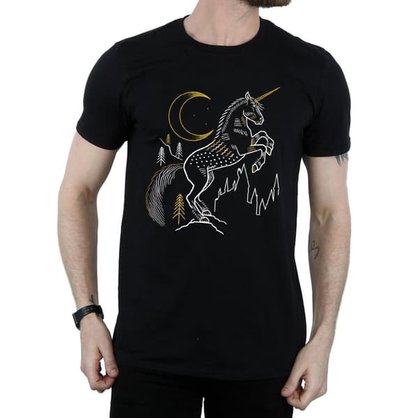 Harry Potter T-shirt med linjekonst av enhörning för herrar