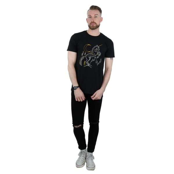 Harry Potter T-shirt med linjekonst av enhörning för herrar
