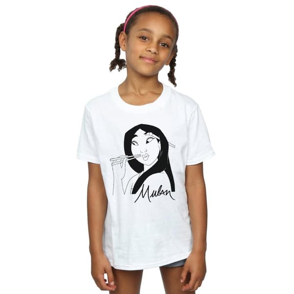 Disney T-shirt i bomull med ätpinnar från Mulan