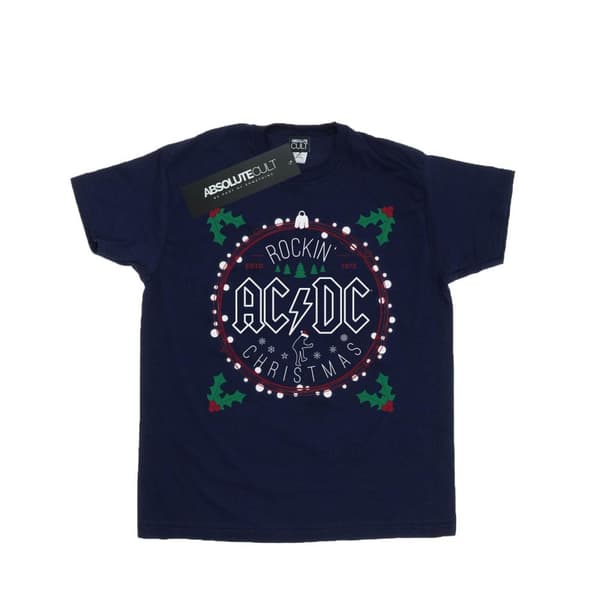 AC/DC Mens Christmas Circle T-Shirt