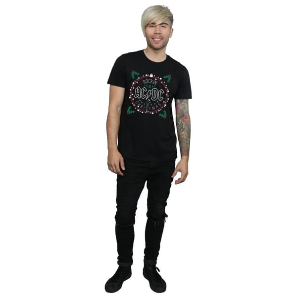 AC/DC Mens Christmas Circle T-Shirt