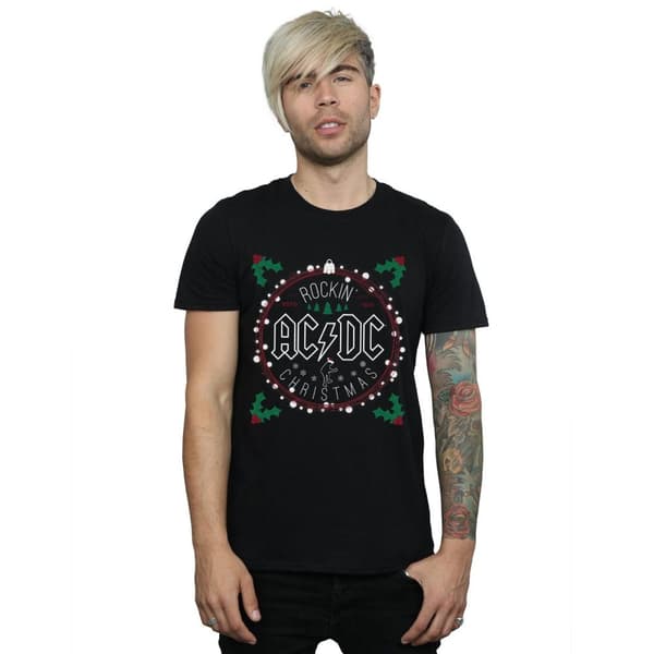 AC/DC Mens Christmas Circle T-Shirt