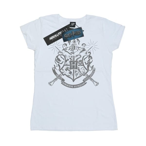 Harry Potter Dam/Tjej Hogwarts Badge Wands T-shirt i bomull