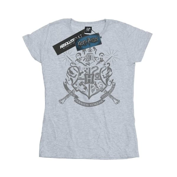 Harry Potter Dam/Tjej Hogwarts Badge Wands T-shirt i bomull