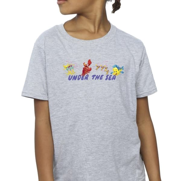 Disney Den lilla sjöjungfrun under havet - bomulls-T-shirt för flickor