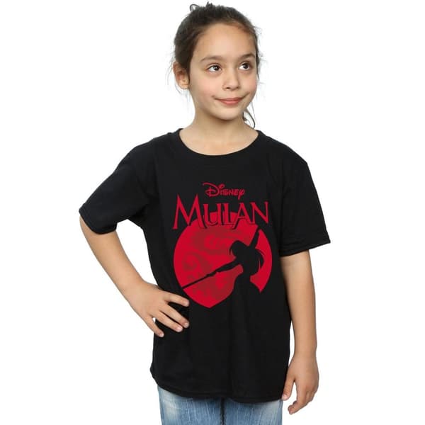 Disney T-shirt i bomull med draksilhuett - Mulan, flickor