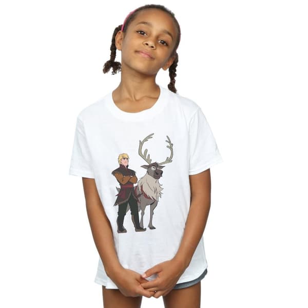 Disney Girls Frozen 2 Sven And Kristoff Cotton T-Shirt