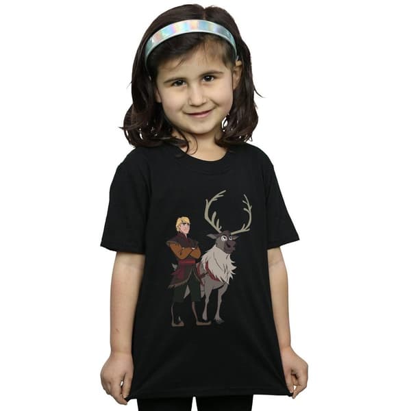 Disney Girls Frozen 2 Sven And Kristoff Cotton T-Shirt