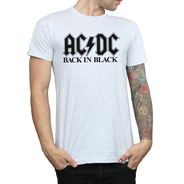 AC/DC Mens Back in Black Logo T-Shirt
