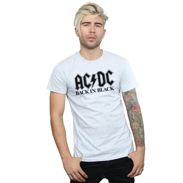AC/DC Mens Back in Black Logo T-Shirt