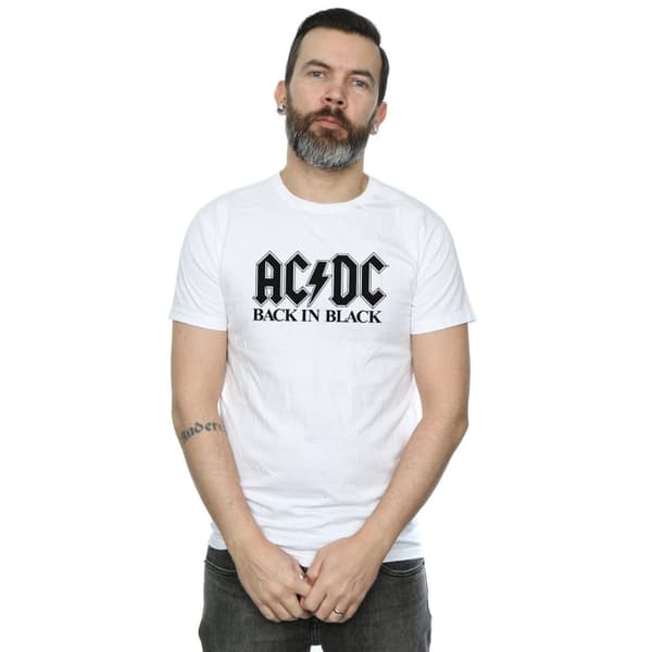 AC/DC Back in Black - T-shirt med logotyp för herrar