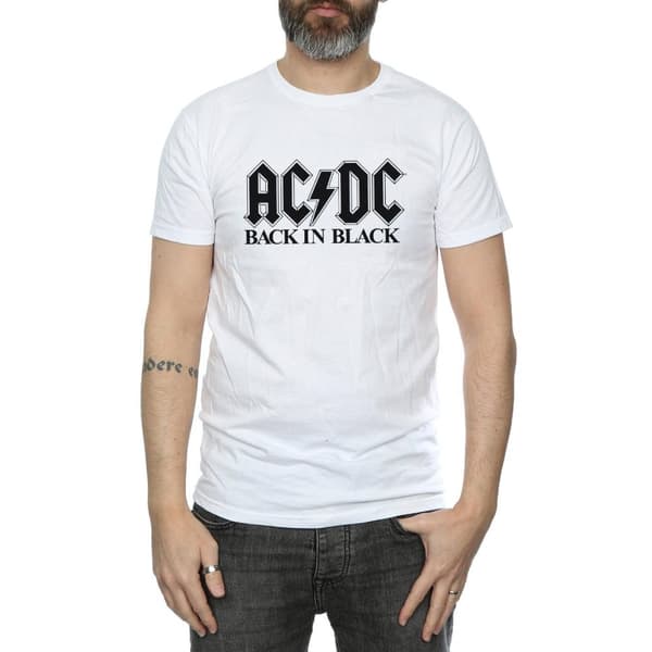 AC/DC Back in Black - T-shirt med logotyp för herrar