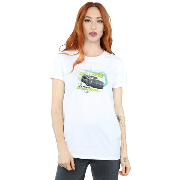 Disney Dam/dam Cars Jackson Storm Boyfriend T-shirt i bomull