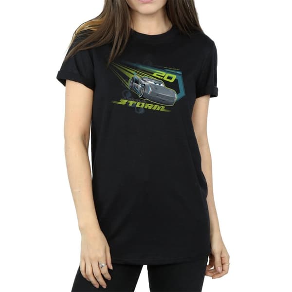 Disney Dam/dam Cars Jackson Storm Boyfriend T-shirt i bomull