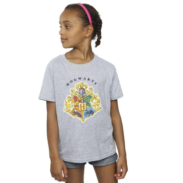 Harry Potter T-shirt i bomull med Hogwarts-skolemblem för flickor