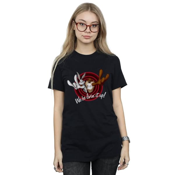 Looney Tunes Dam/Lady Livin´ It Up Boyfriend T-shirt i bomull
