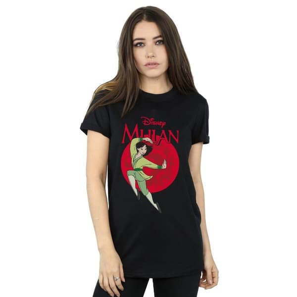 Disney Womens/Ladies Mulan Dragon Circle Cotton Boyfriend T-Shirt